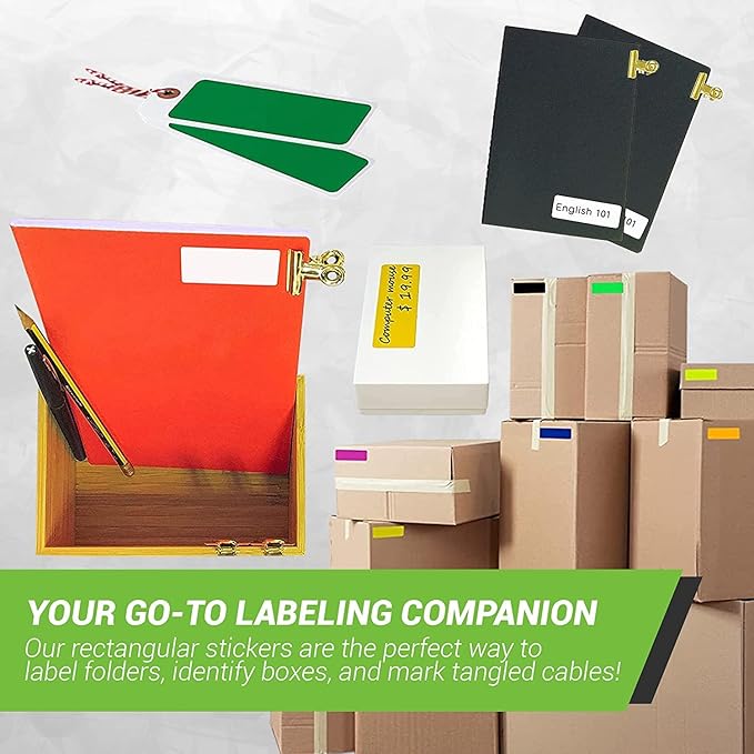 Royal Green Rectangle Label Stickers 3 x 1 inch (7.5cm x 2.5cm) Grey Sticker Roll - 250 Pack
