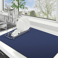 WISELIFE Dish Drying Mat Super Absorbent Drying Mat Large Dish Drying Mats for Kitchen Counter Easy Clean Dish Mat Kitchen Drying Mat18"x 28" Classic Blue