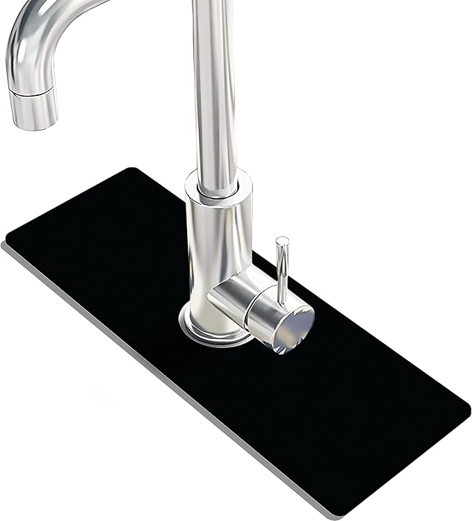 Kitchen Sink Splash Guard Faucet Mat -2 PC Super Absorbent Fast Drying Mat Sink Gadgets-Splash Guard Behind Faucet Drip Catcher for Kitchen(15" X 5.5" )