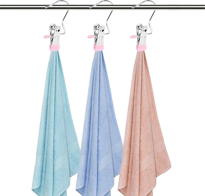 30 Pack Boot Hanger for Closet, Laundry Hooks with Clips, Boot Holder, Hanging Clips, Portable Multifunctional Hangers Single Clip Space Saving for Jeans, Hats, Tall Boots, Towels(Pink)