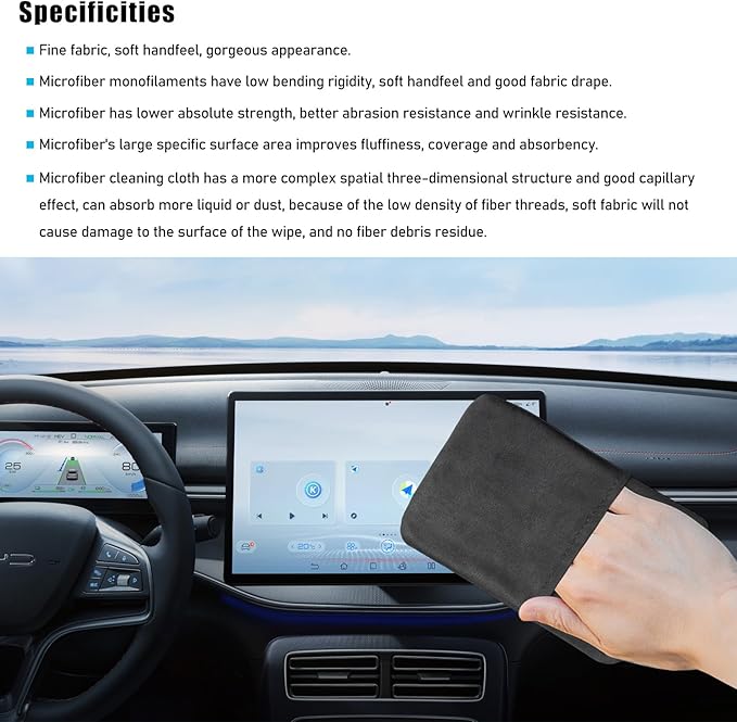Car Screen Cleaner, Microfiber Auto Screen Cleaning Pad, Foldable Touch Screen Cleaner Cloth for Vehicle Dashboard LCD Display, Interior Car Accessories