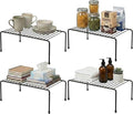 Evelots Kitchen Cabinet Wire Shelf Organizer/Rack - 4 Pack Sturdy Metal Shelf Risers - Double Your Counter Space - Great for Kitchen, Freezer, Pantry and Bathroom - Rustproof - Black
