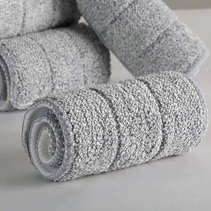 Generic Reusable Mop Pads, 12.6"" X 4.7"" Flat Mop Pads, 5/10 Pack Floor Mop Pads Refills Wet Mop Pads, Washable & Reusable Cloth Mop Head Replacements Microfiber Mop Cleaning Pads (5PC)