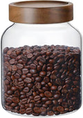 50 Fl oz/1500 ml Clear Glass Jar with Airtight Wooden Screw Lid, Glass Pantry Canister for 500g Coffee Beans, Kitchen Food Storage Containers for Rice,Flour,Pasta,Sugar,Honey,Tea, Spice,Cereal