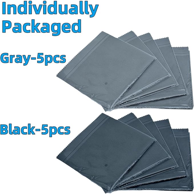 10 Pack Microfiber Gun Cleaning Cloth, 12"x12" Lint Free Gun Cleaning Rags, Reusable Microsuede Cleaning/Polishing Wipes Towels for Firearms, Knives, Glasses and Optics