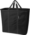 CleverMade Collapsible Laundry Caddy - Black 1 Pack 64L / 17 Gal - Foldable Storage Organization Container Clothes Laundry Room Storage Solution