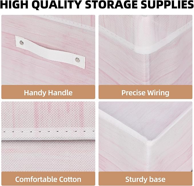 DUHEL Storage Bins 3 Pack, Fabric Storage Basket for Collapsible Medium Canvas Storage Baskets for Organizing Shelf Nursery Home Closet . (White Red-3PCS)