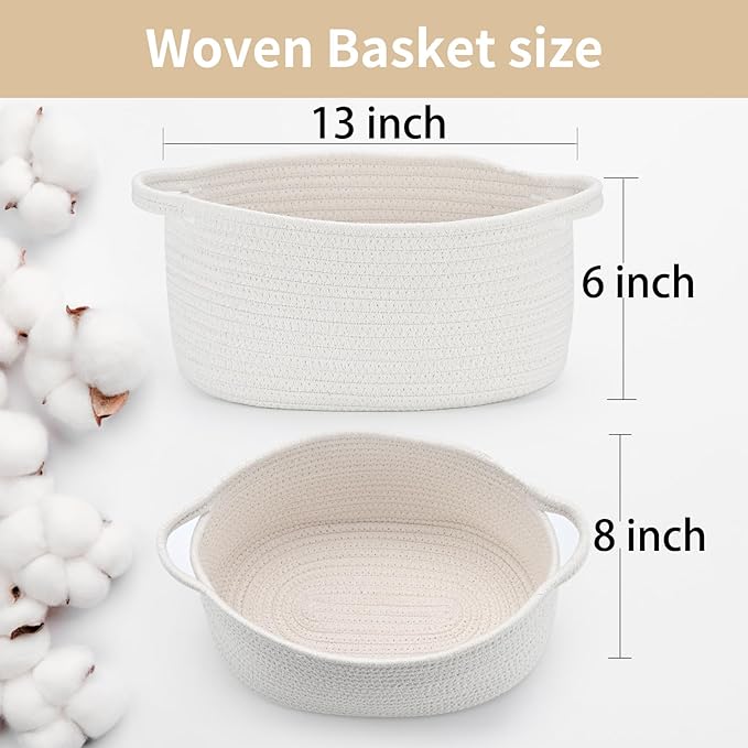 Small Gift Basket with Gift Wrap Cellophane Bag and Ribbons, Gift Baskets for Christmas Thanksgiving Birthday Baby Shower Raffle Burr, - Rope Decorative Storage Organizer Container