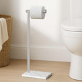 KES Natural Marble Toilet Paper Holder Stand, Bathroom Free Standing Toilet Paper Holder SUS304 Stainless Steel, Polished Finish, BPH285S1