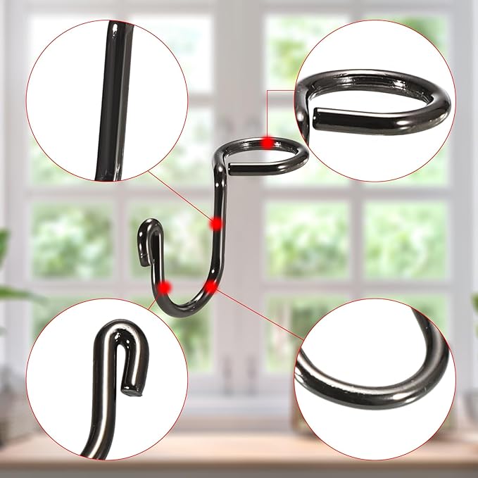 Sumnacon 30 Pcs Gold Metal Connector Hooks for Clothes Hangers - Mini Cascading Extender for Velvet Wooden Hangers, Hat, Bag - Black