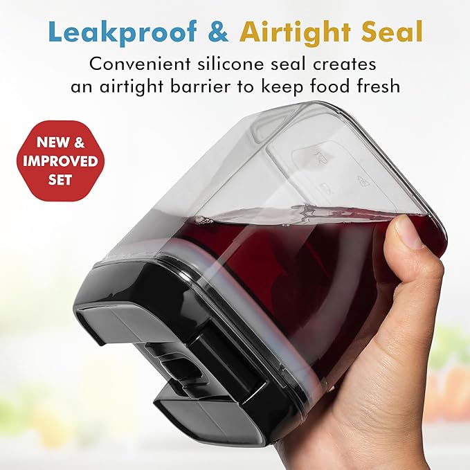 Shazo 9 PC Airtight Food Storage Containers - BPA Free Clear Plastic Snack & Spice Containers with Easy Lock Lids - Kitchen and Pantry Organization for Herbs, Coffee, Tea - 0.5L / 2.1 Cups