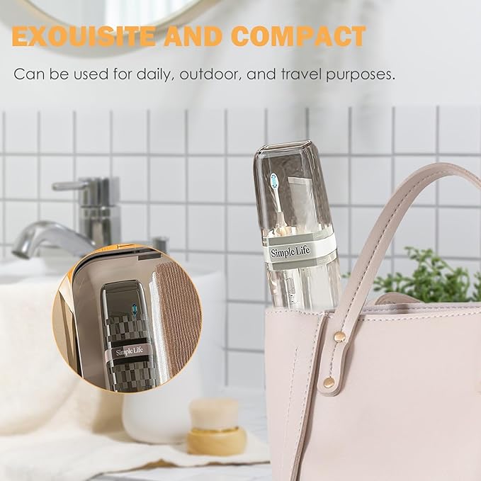 EOREA Toothbrush Holder Travel, Covered Toothbrush Case, Portable Travel Toothbrush Holder, Toothbrush Travel Case Carrier for Camping, Bathroom, School, Business Trips (Clear)