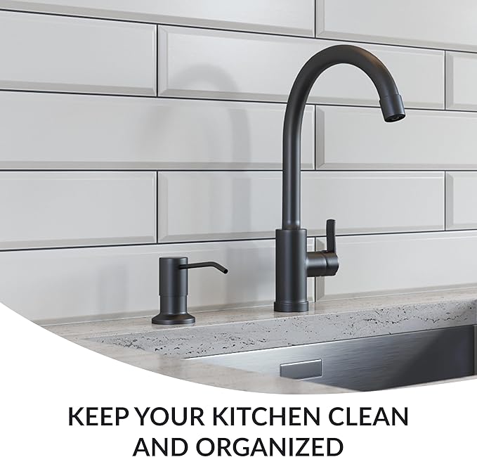 Soap Dispenser for Kitchen Sink,Matte Black Stainless Steel Countertop Dish Sink Soap Dispenser Pump with 47 '' Extension Tube kit