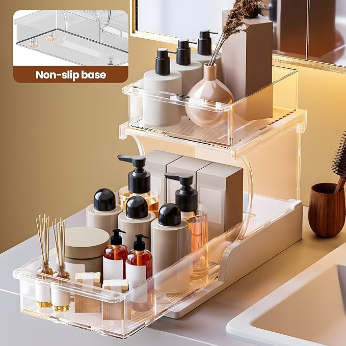 2 Tier Bathroom Organizers and Storage, Bathroom Counter Organizer, Under Sink Organizer Bathroom, Bathroom Under Sink Organizer, Bathroom Vanity Organizer, New for 2026, 1 Pack