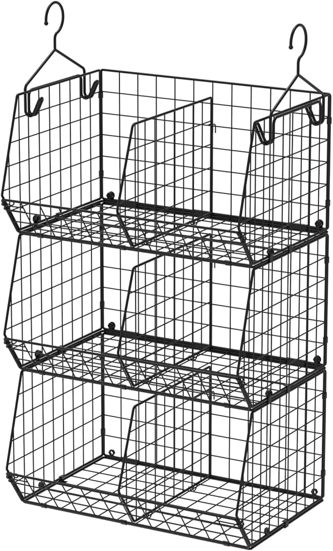 3 Tier Closet Hanging Shelves with Divider, Extra Large Closet Organizers and Storage, Clothes Hanging Organizer Clothing Sweaters Handbags Clutches Accessories