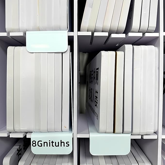 20 Pcs 20 * 12CM 1MM Library Book Mini Shelf Dividers, Flexible Label Markers with Stickers, for Classroom Teacher Supplies, Closet Rack Plastic Dividers, Writable & Reusable for Sorting Book Type