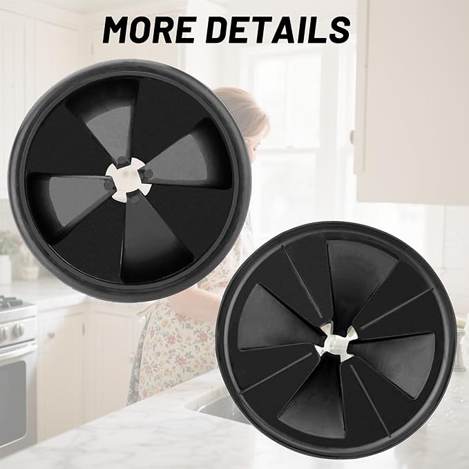 Garbage Disposal Stopper 3 3/8 Splash Guard QCB-AM, Sink Drain Strainer Replacement for Insinkerator Evolution Series, Removable Quiet Garbage Disposal Drain Cover