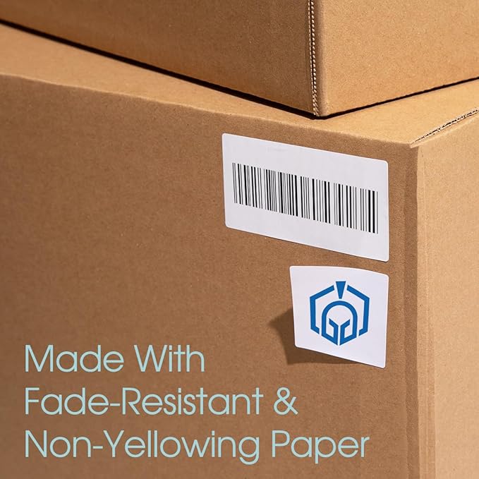 1" X 1" Square Printable Labels for Inkjet and Laser Printers - 500 Sheets, 31500 Matte White Custom Labels for Price Tags, QR Code Stickers, and Barcodes - Spartan Industrial Template S001