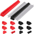 42 Pieces Modular Wrench Organizer Magnetic Wrench Holder Plastic Modular Tool Organizers with Label for Tool Drawer Storage (Black and Red, for 100 Wrenches)
