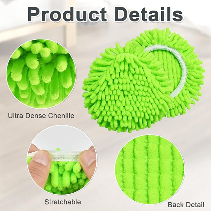 Mop Heads Replacements, 3 Pack Spin Mop Refill Replace Head for O Cedar RinseClean 2 Tank System, Microfiber & Chenille, Machine Washable and Safe for Cleaning All Hard-surfaced Floors