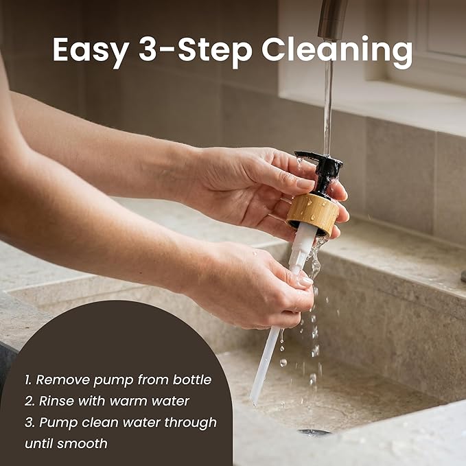 MaisoNovo Glass Hand Soap Dispenser | Dish Soap Dispenser for Kitchen | 16.9oz Amber Bottles with Black Bamboo Pump | Bathroom Lotion Dispenser