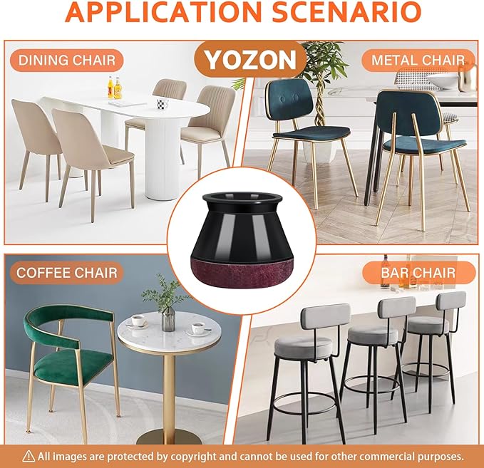 Chair Leg Floor Protectors Chair Leg Protectors for Hardwood Floors Felt Silicone Caps Strengthen Bottom Protection Anti-Scratch Reduce Noise 16 Pack Black Round Large Fit 1-3/16" to 1-5/8" (30-40mm)