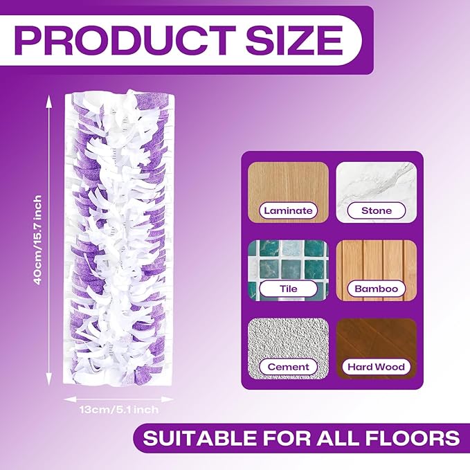 6 Pack Swiffer Power Mop Pads, Disposable Power Mop Refills Compatible with Swiffer Power Mop, Unscented Multi-Surface Replacement Mopping Refills Pads for Floor Surface Cleaning