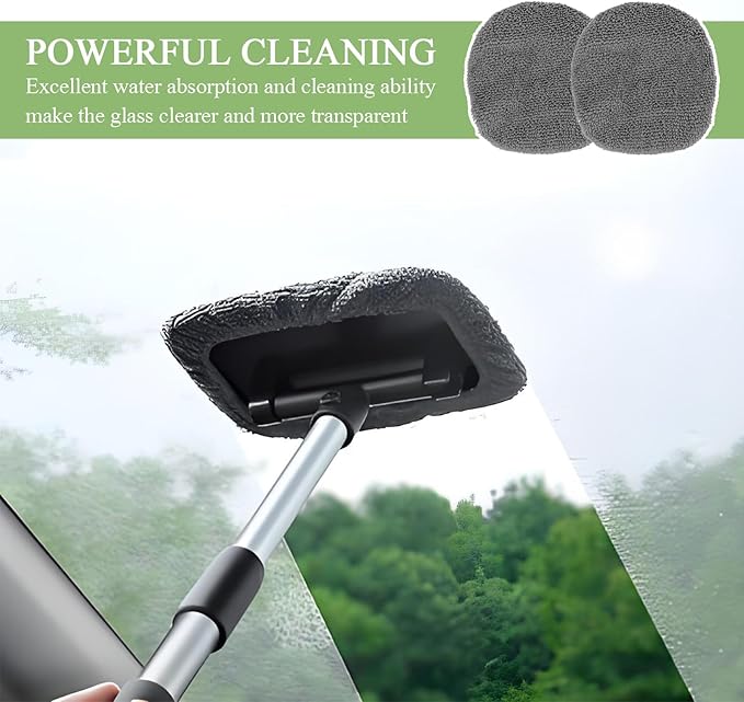 wuyaoyao 12PCS Car Windshield Cleaning Tool Bonnets, Microfiber Cleaning Cloth for Windshield Cleaning Tool, Replaced Car Care Microfiber Windshield Cleaner Cloths Pad, Fits 3" Plate (12PCS)