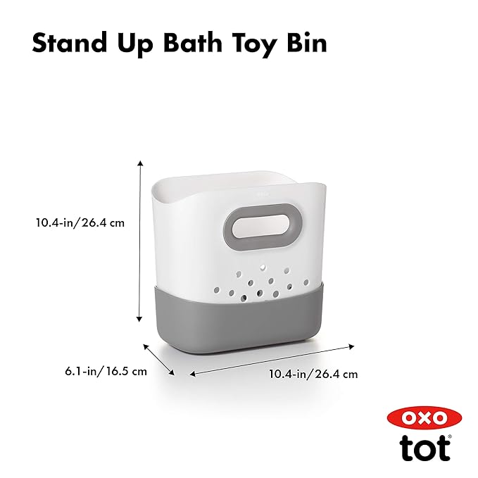 OXO Tot Stand Up Bath Toy Storage – Gray,(Pack of 2)