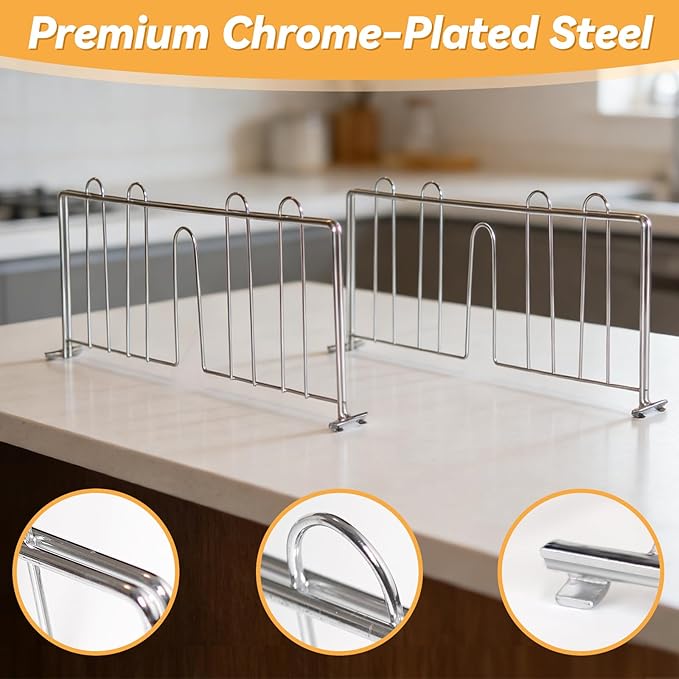 10 Pcs 18" W x 9" H Shelf Dividers for Wire Shelves, Vertical Wire Shelf Dividers for Storage Item Separation and Organization, Rack Shelving Accessories Bulk