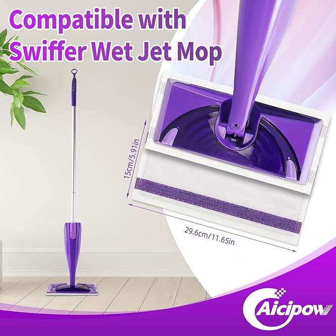 40 Counts Disposable Mop Pad Refills for Swiffer Wet Pads Refill, Replacement for Swiffer Wet Jet Pads Disposable Wet Jet Hardwood Floor Spray Mop Pads Refills, Thickness & Absorbent