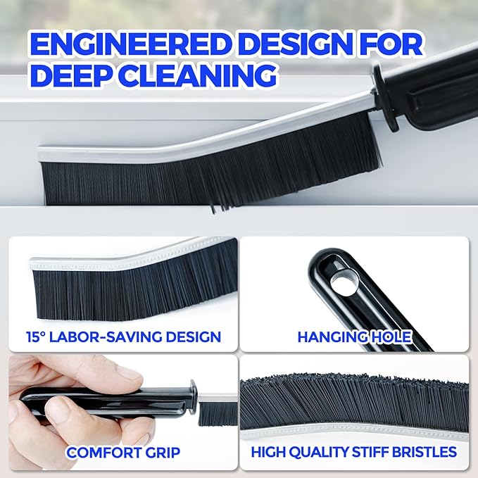 Scrub Brush - 6 Pack, Scrub Brushes for Cleaning, Heavy-Duty Scrub Brush, Stiff Bristles Cleaning Brush, for Kitchen, Bathtub, Floor and Wall Surfaces, Blue