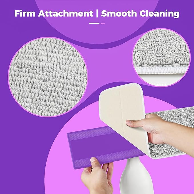 Reusable Pads for Swiffer® Power Mop™ - 100+ Wash Durable, High Absorption 4-Pack, Pet Hair Capture for Hardwood Tile & Vinyl Quick-Dry Refills