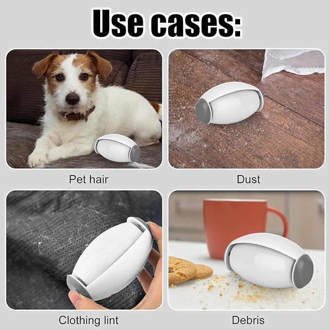 Reusable Washable Lint Roller, Compact Portable Travel Portable Lint Roller Dust Removal Device for Clothing Sofas Hair Debris & Dust Cleaning (White)