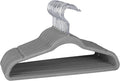 Laura Ashley 25 Pack Slim Velvet Hangers| Durable | Strong Plastic | Slim | Keeps Shape | Closet Organization | Heather Grey | Holds 10lbs | Holds Shape