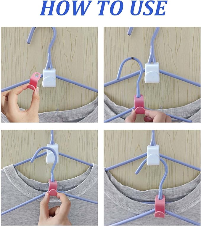 50 PCS Space Saving Hanger Connector Hooks - Heavy Duty Cascading Connection for Closet Organizers & Storage Extender, Durable Plastic Stacking Space Saver Clothes Connector Hooks (White)