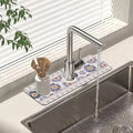 Sink Faucet Absorbing Mat Vintage Embroidery Flowers Sink Splash Guard Drying Mat for Kitchen Bathroom Faucet Sinkmat 15.5"X5.5"