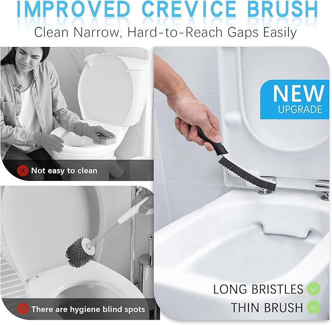 Hard Bristle Crevice Cleaning Brushes for Household Use - 2025 New Thin Scrub Brush Set, Small Cleaner Tool for Narrow Spaces, Kitchen,Toilet, Bathroom,Window, Faucets, Car Gaps (Model 2)