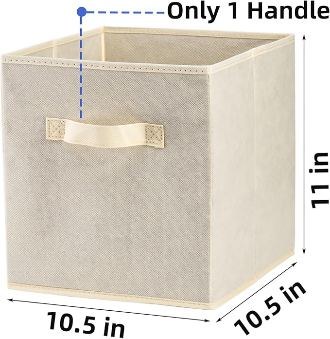 9 Pack Cube Storage Bins, 11 Inch Collapsible Fabric Storage Baskets, Multi Colored Storage Cubes with Handles, Foldable Cube Drawer for Home, Closet, Shelves, Toys Organization