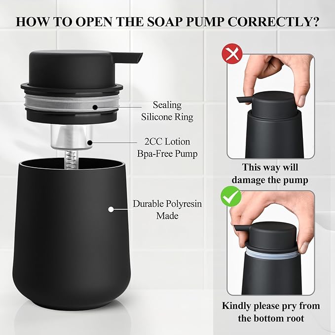 Matte Black Bathroom Toothbrush Holder Set Plastic Foaming Hand Soap Dispenser and Toothbrush Holders 2 Piece