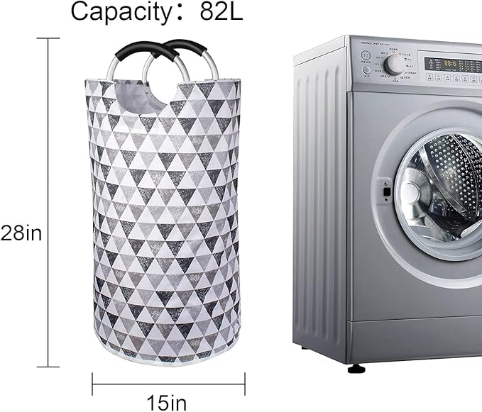 Dalykate Large Laundry Basket 82L Collapsible Oxford Fabric Laundry Hamper Foldable Clothes Laundry Bag with Handles Waterproof Washing Bin Portable Dirty Clothes Basket for College Dorm, Family