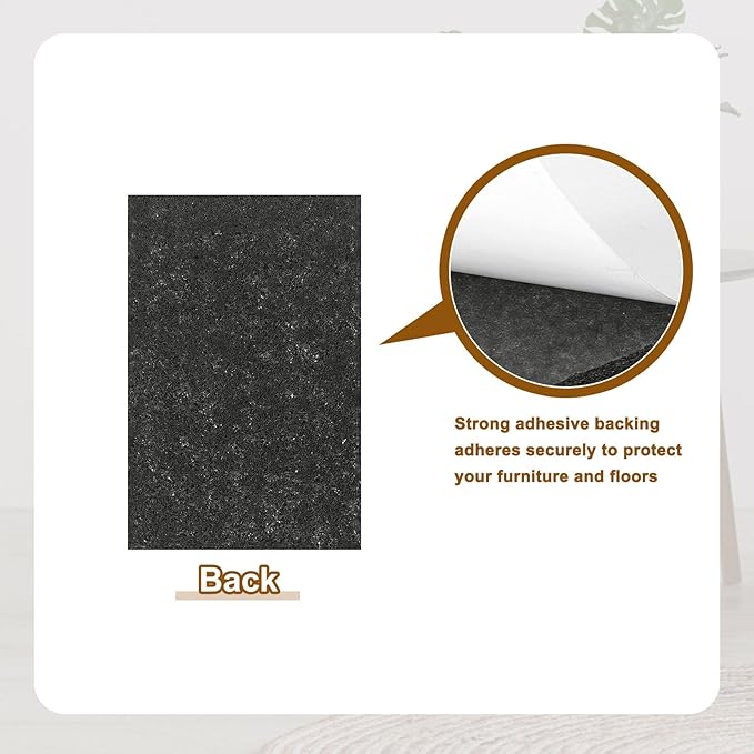 uxcell Felt Furniture Pads, 48Pcs 1.5" x 0.98" Adhesive Backed Felt Non-Slip Anti-Scratch Chair Leg Protectors for Protecting Hardwood Floor, Black
