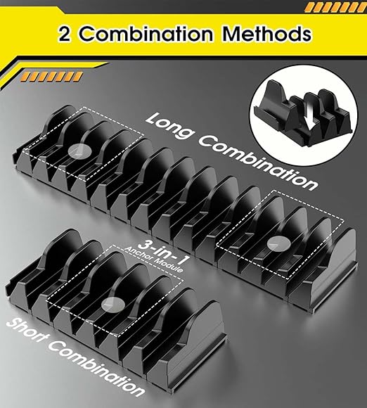 50pcs Magnetic Wrench Organizer Set for Metal Tool Box,Modular Wrench Holder with Metric&SAE Labels