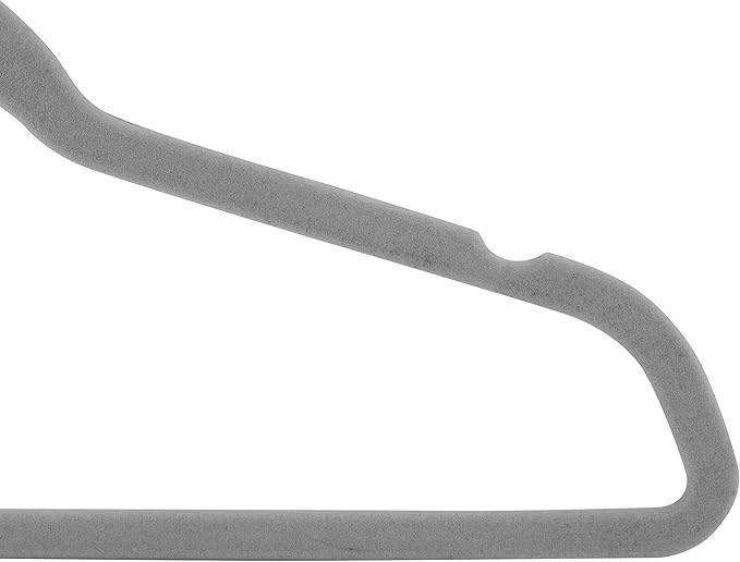 Laura Ashley 25 Pack Slim Velvet Hangers| Durable | Strong Plastic | Slim | Keeps Shape | Closet Organization | Heather Grey | Holds 10lbs | Holds Shape
