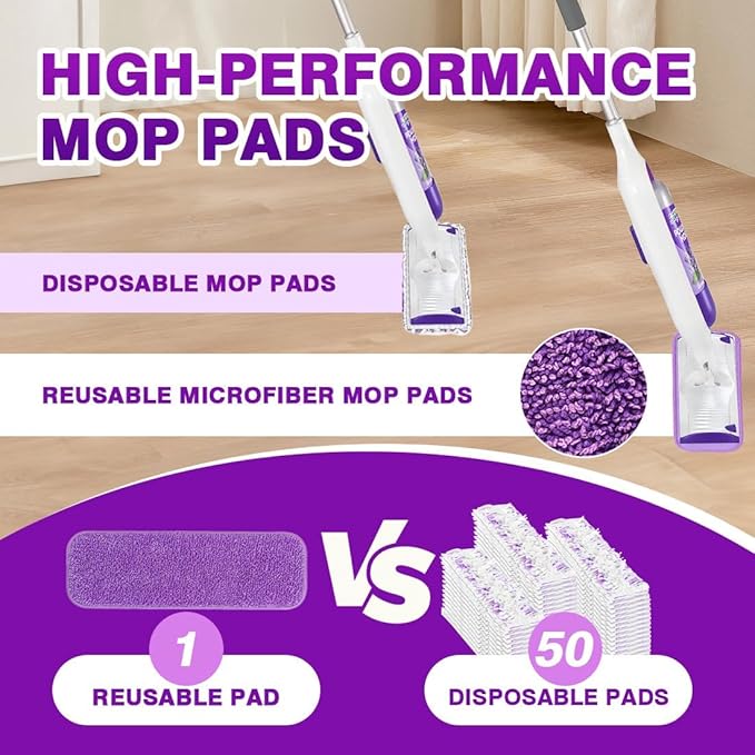 HOMEXCEL Reusable Microfiber Mop Pads for Swiffer PowerMop, Power Mop Pads Refills for 13''-15'' Spray Mop, Machine Washable Power Mop Pads Replacement for Multi-Surface Floor Cleaning, Pack of 16