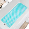 Bath Tub and Shower Mats, Non Slip 40 x 16 Inch Extra Large Bathtub Mat, Machine Washable Bathmat with Drain Holes, Suction Cups for Bathroom Floor, Clear Turquoise