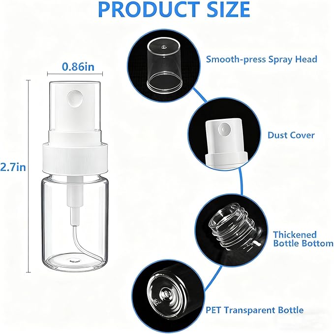 6 Pack 0.17 Oz (5ml) Mini Perfume Travel Refillable Bottles, Fine Mist Refillable Mini Perfume Atomizer, Empty Pump Container for Traveling and Outgoing