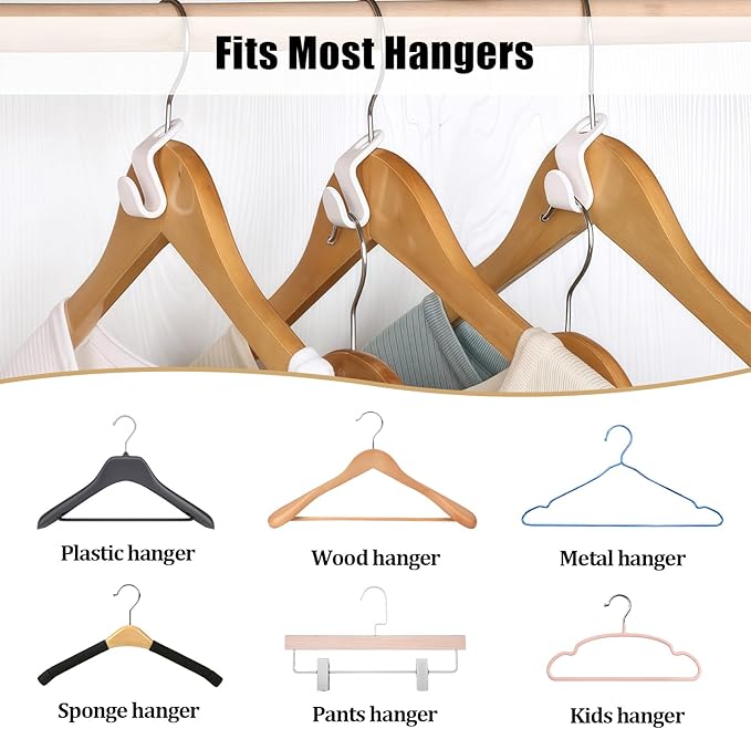 Hanger Connector Hooks,50 Pcs Space Saving Hangers for Clothes,Clothes Connector Hooks, Hanger Organizer Space Saver,Hanger Extender Hooks