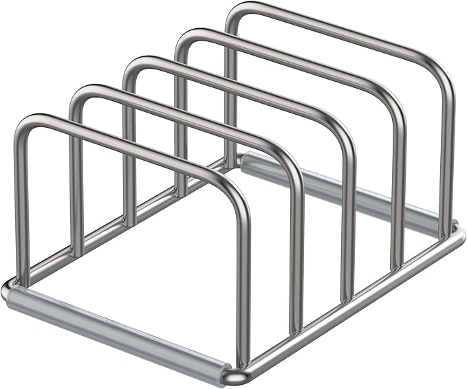 Cutting Board Organizer Stand Holder,304 Stainless Steel Chopping Board Holder,Pot Pan Lid Holder Rack kitchen Shelf Bakeware,Cookie Sheets Organizer (1.0 Inch Width Slots)