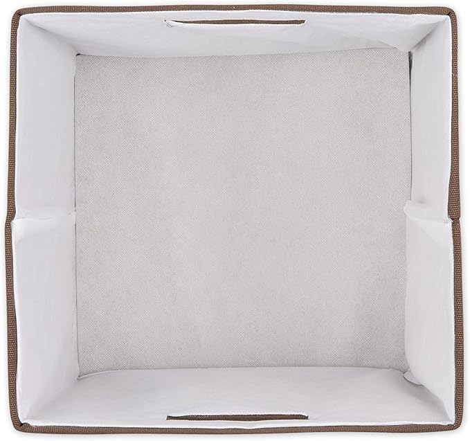 DII Collapsible Polyester Storage Cube, Solid, Lightweight and Durable, Large Square, 13x13x13, Bark Brown
